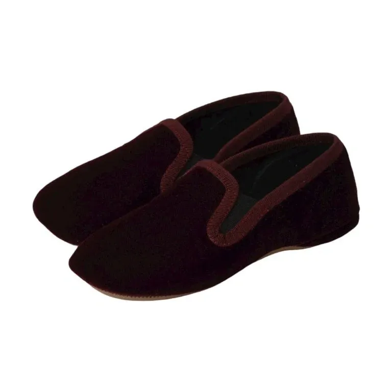 2800 - Bordo Velvet Slipper for Boy/Girl by Pepe