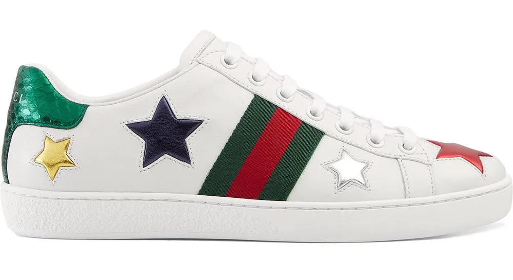 Ace Embroidered Low Top Sneakers - Stars