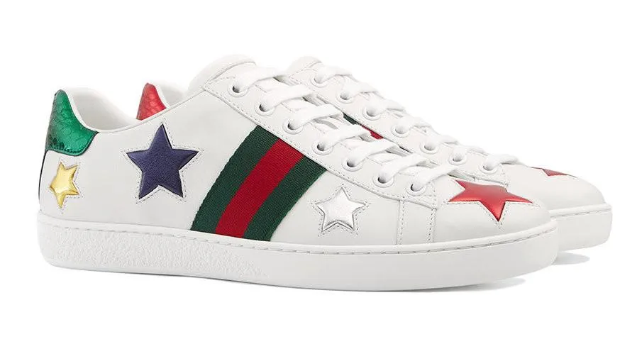 Ace Embroidered Low Top Sneakers - Stars