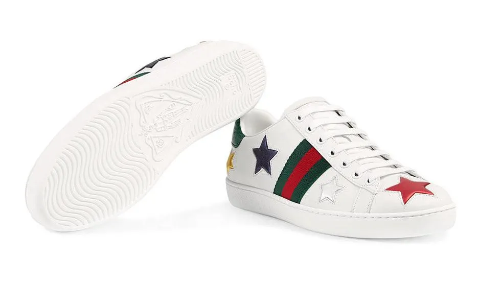 Ace Embroidered Low Top Sneakers - Stars