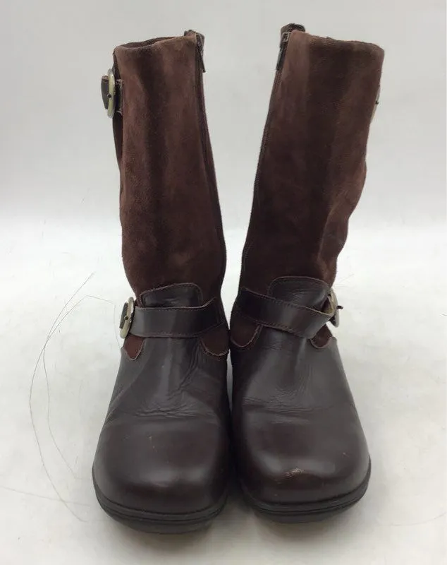 Alegria Women's Kris KRI-604 Brown Leather Snow Boots - Size EUR 41