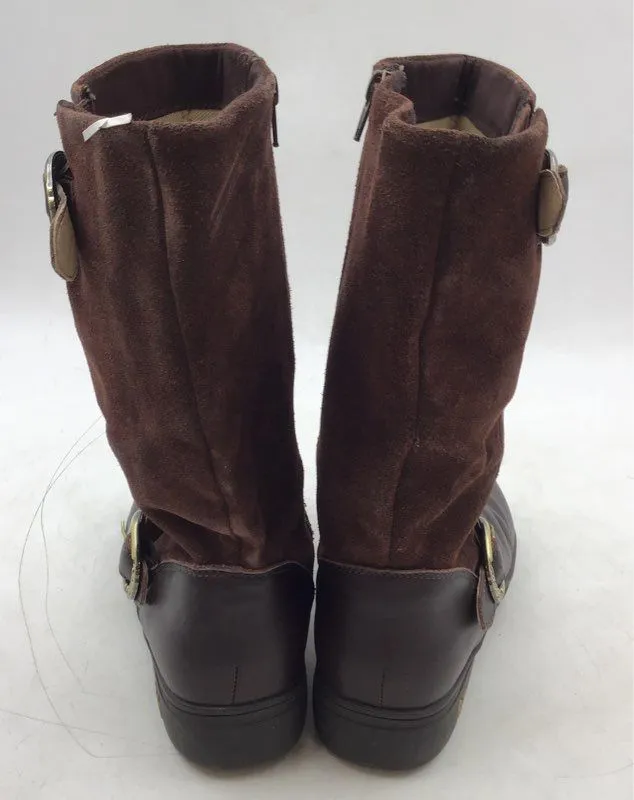 Alegria Women's Kris KRI-604 Brown Leather Snow Boots - Size EUR 41