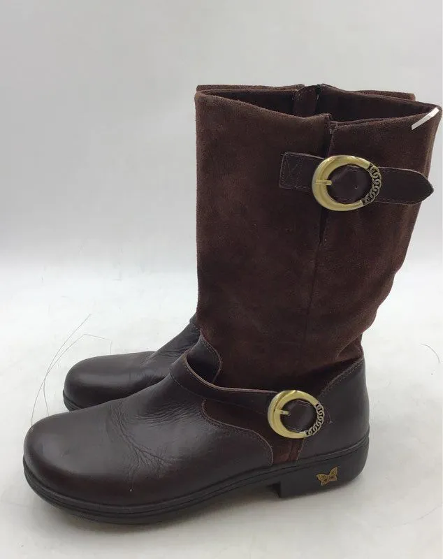 Alegria Women's Kris KRI-604 Brown Leather Snow Boots - Size EUR 41