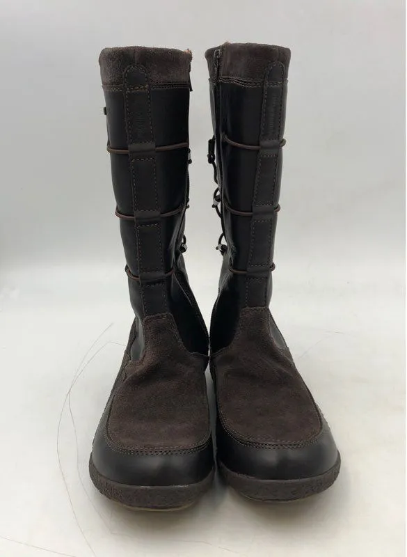 Allrounder Women's 10192 Brown Round Toe Side Zip Snow Boots - Size 9.5