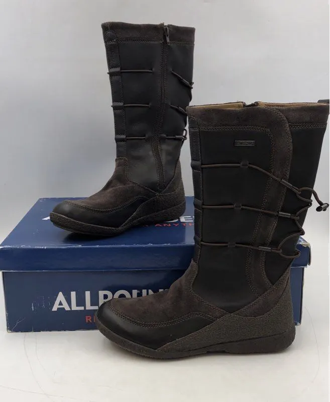 Allrounder Women's 10192 Brown Round Toe Side Zip Snow Boots - Size 9.5