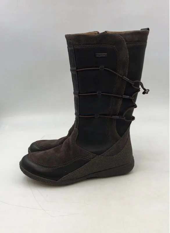Allrounder Women's 10192 Brown Round Toe Side Zip Snow Boots - Size 9.5