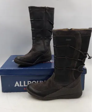 Allrounder Women's 10192 Brown Round Toe Side Zip Snow Boots - Size 9.5
