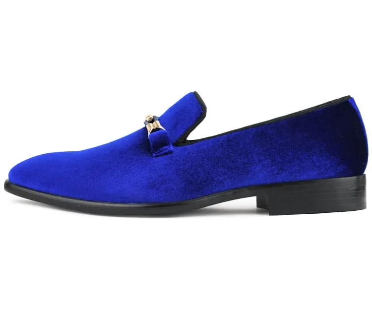 Amali Aller Men's Royal Blue Velvet Slippers
