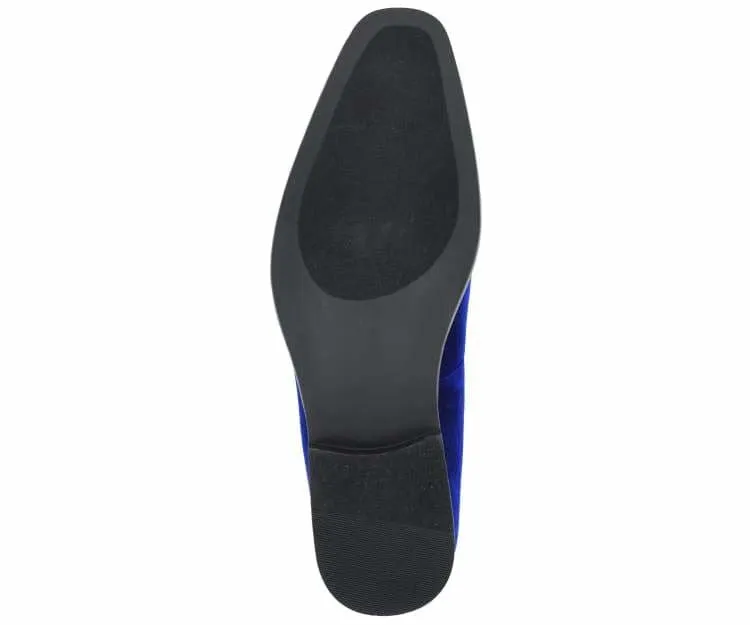 Amali Aller Men's Royal Blue Velvet Slippers