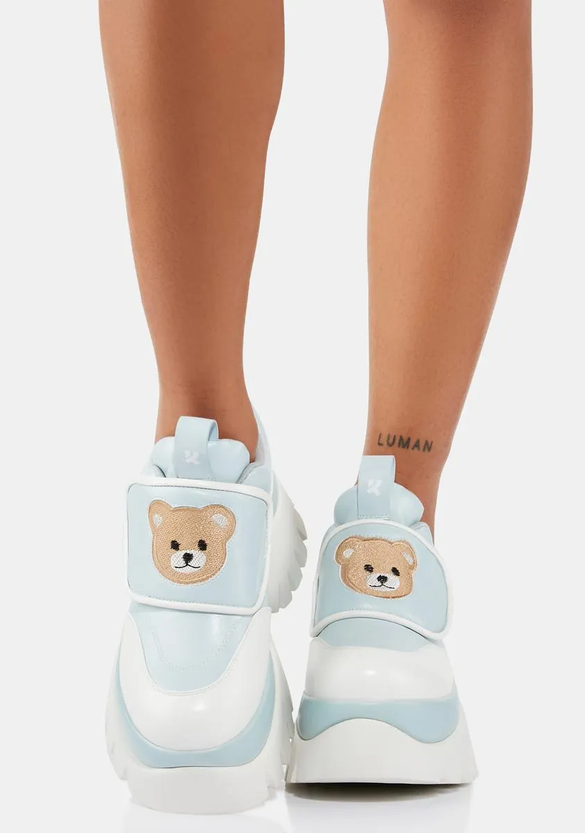 Blue Teddy Sura Platform Sneakers