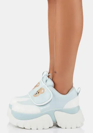 Blue Teddy Sura Platform Sneakers