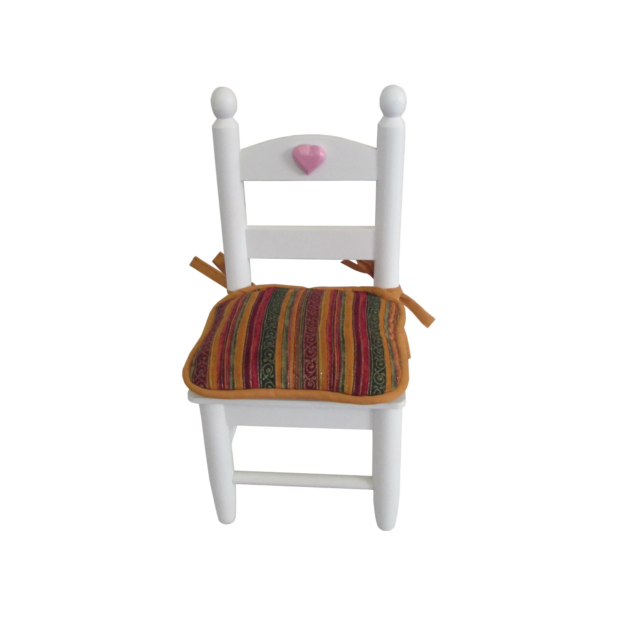 Burgundy Striped Doll Chair Cushions for 18-inch Dolls