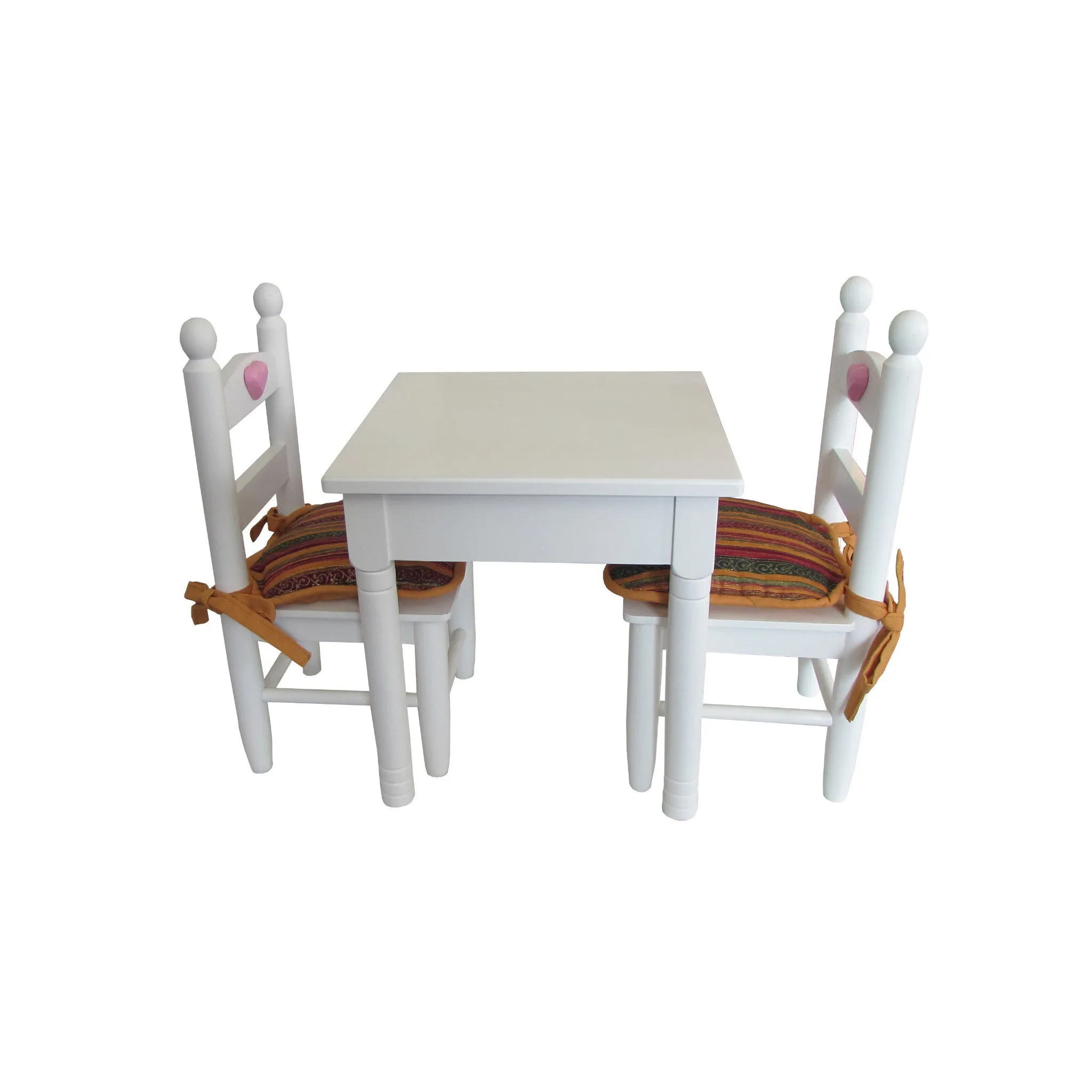 Burgundy Striped Doll Chair Cushions for 18-inch Dolls