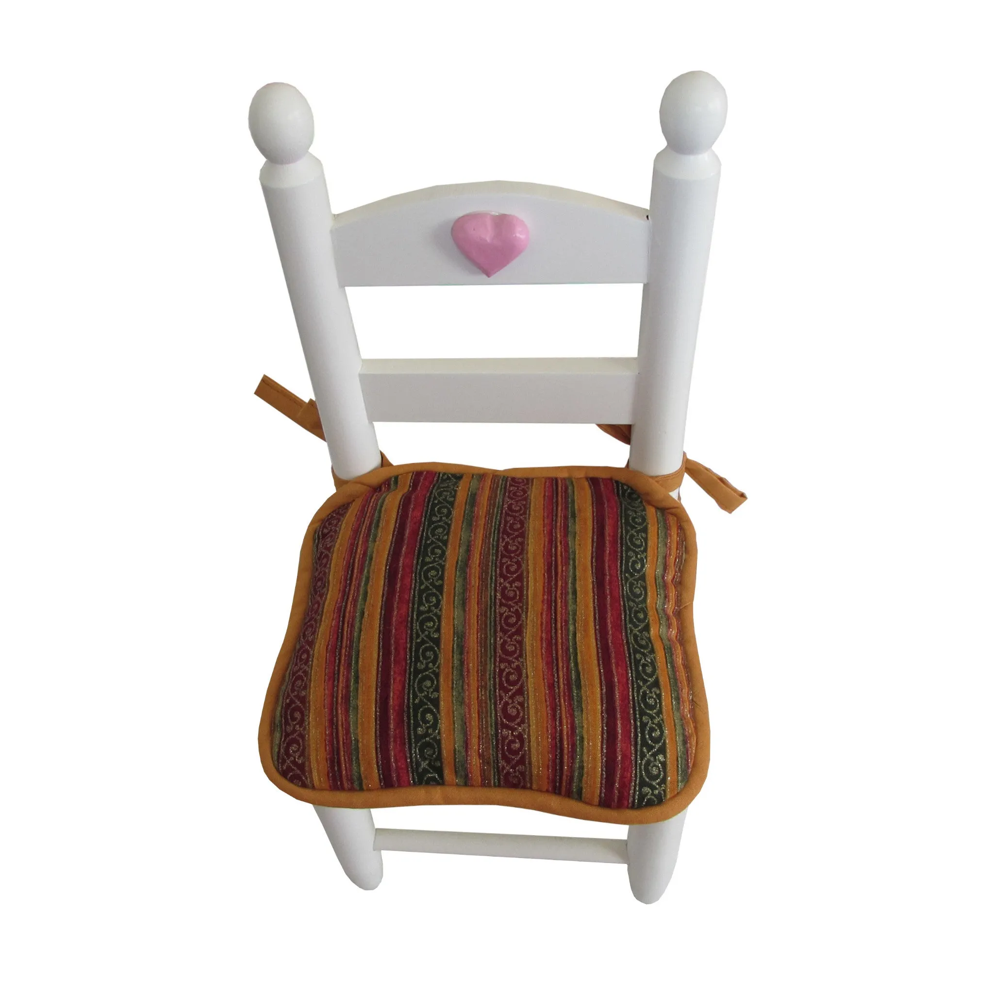 Burgundy Striped Doll Chair Cushions for 18-inch Dolls