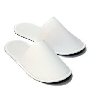Chochili Fabric Packed Terry Cotton Disposable Hotel Slippers for Airbnb Spa Wedding Guests Adult Men Women Size 10 11, White
