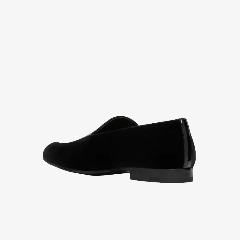 Classic Black Velvet Loafers