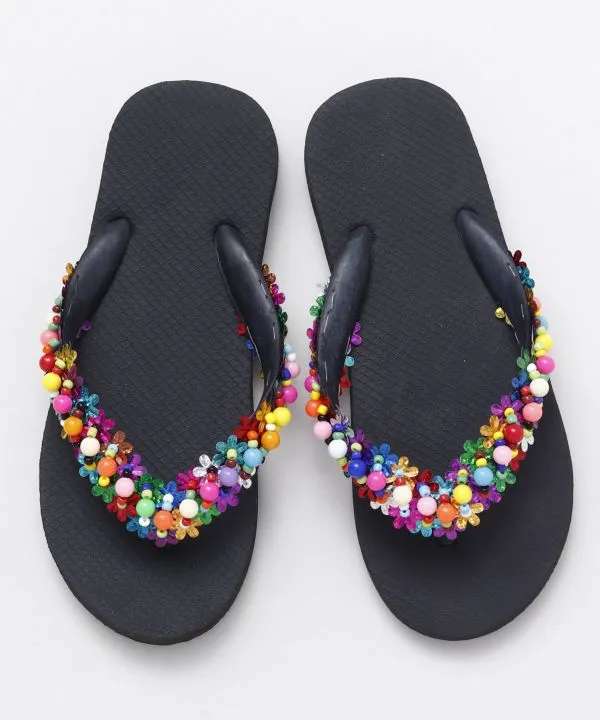 Colorful Sequin Flip Flops