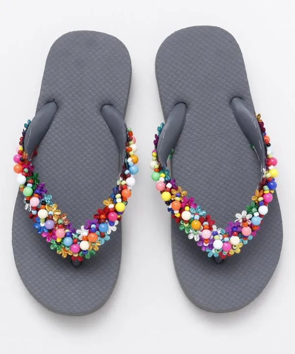 Colorful Sequin Flip Flops
