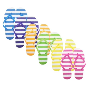 Colorful Striped Flip Flops