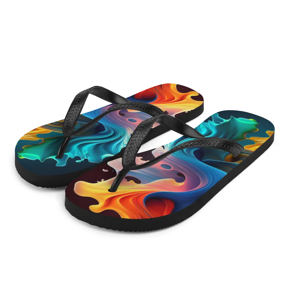 Colorful Swirl Background Flip-Flops