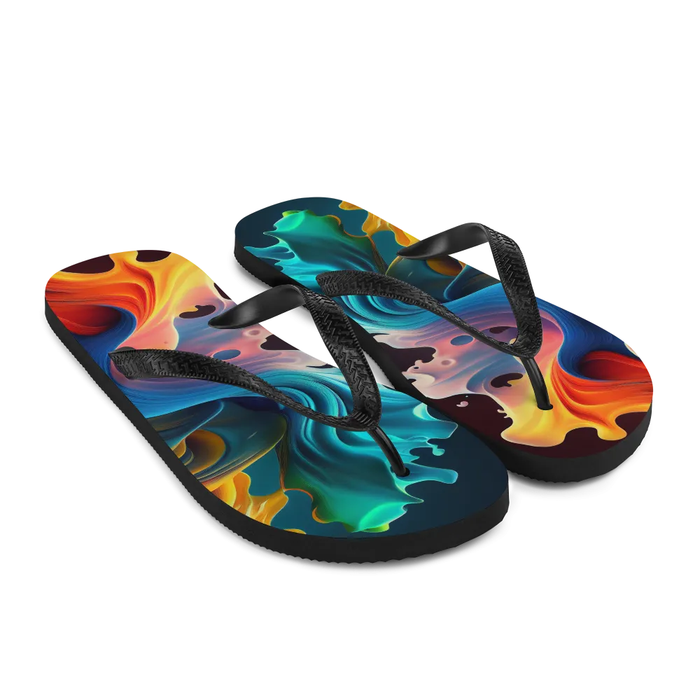Colorful Swirl Background Flip-Flops