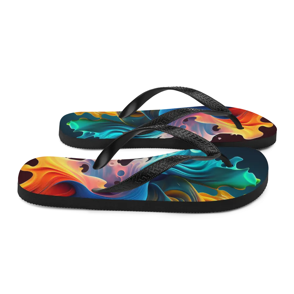Colorful Swirl Background Flip-Flops