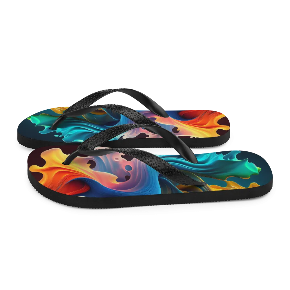 Colorful Swirl Background Flip-Flops