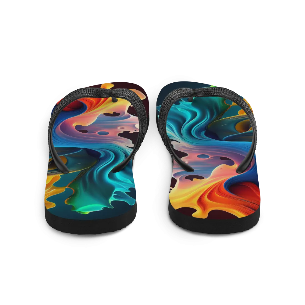 Colorful Swirl Background Flip-Flops