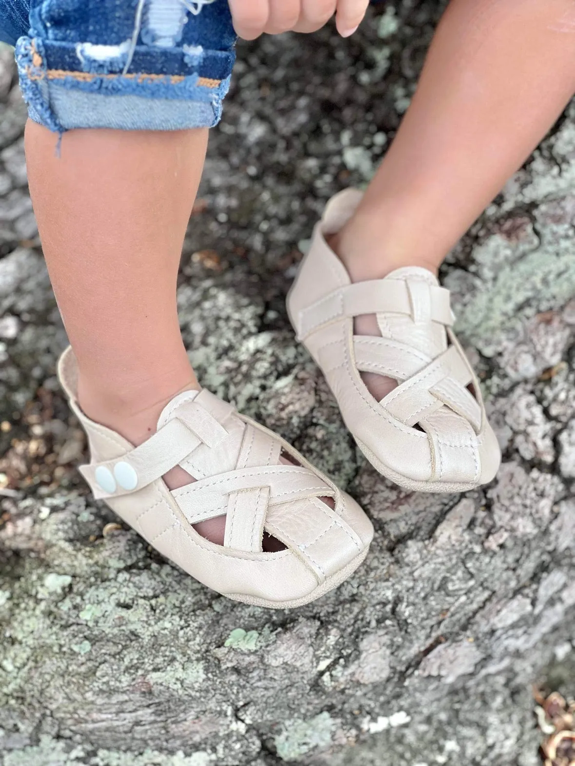 Distressed Pearl Elio Sandal