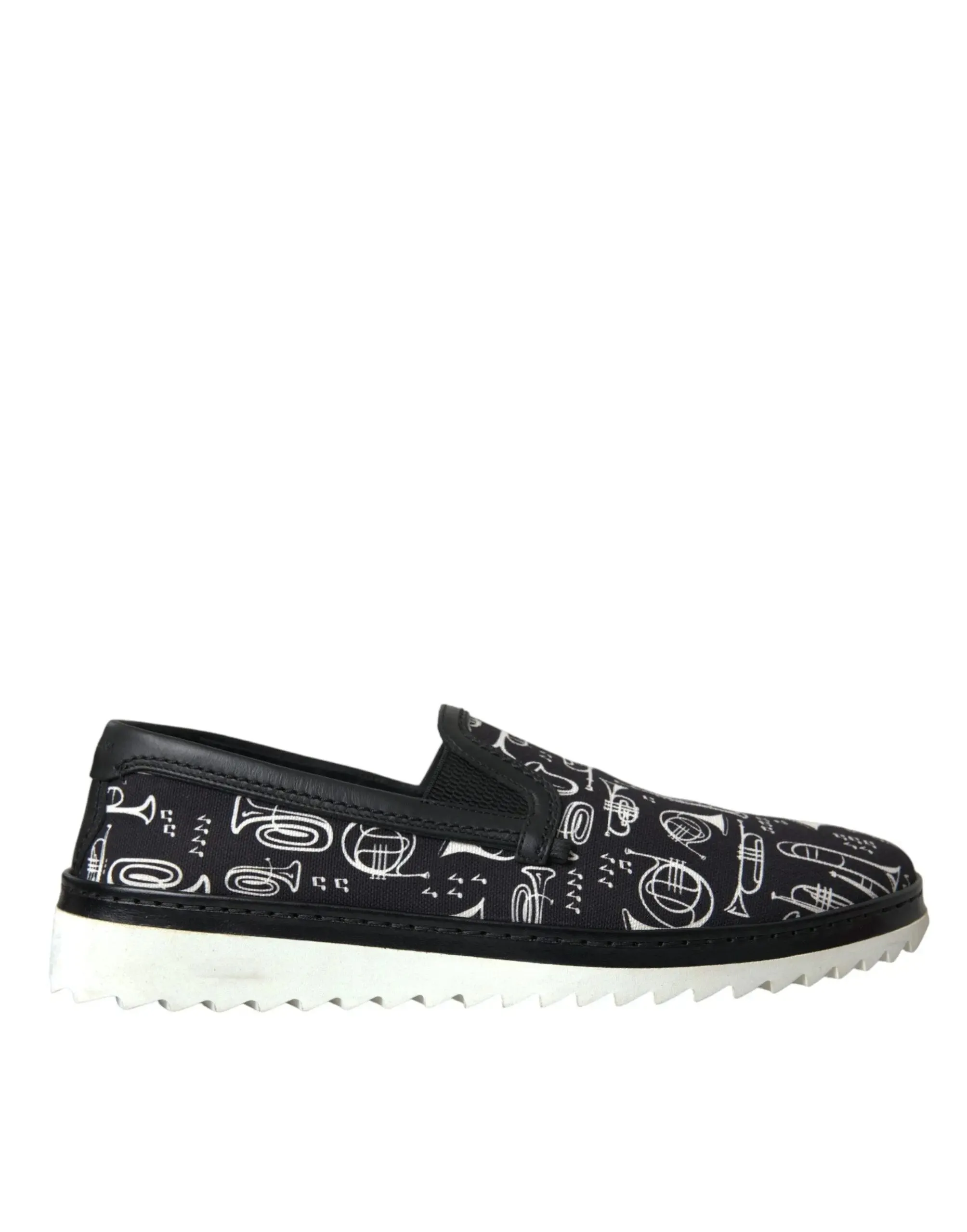 Dolce & Gabbana Black Slip On Canvas Loafers
