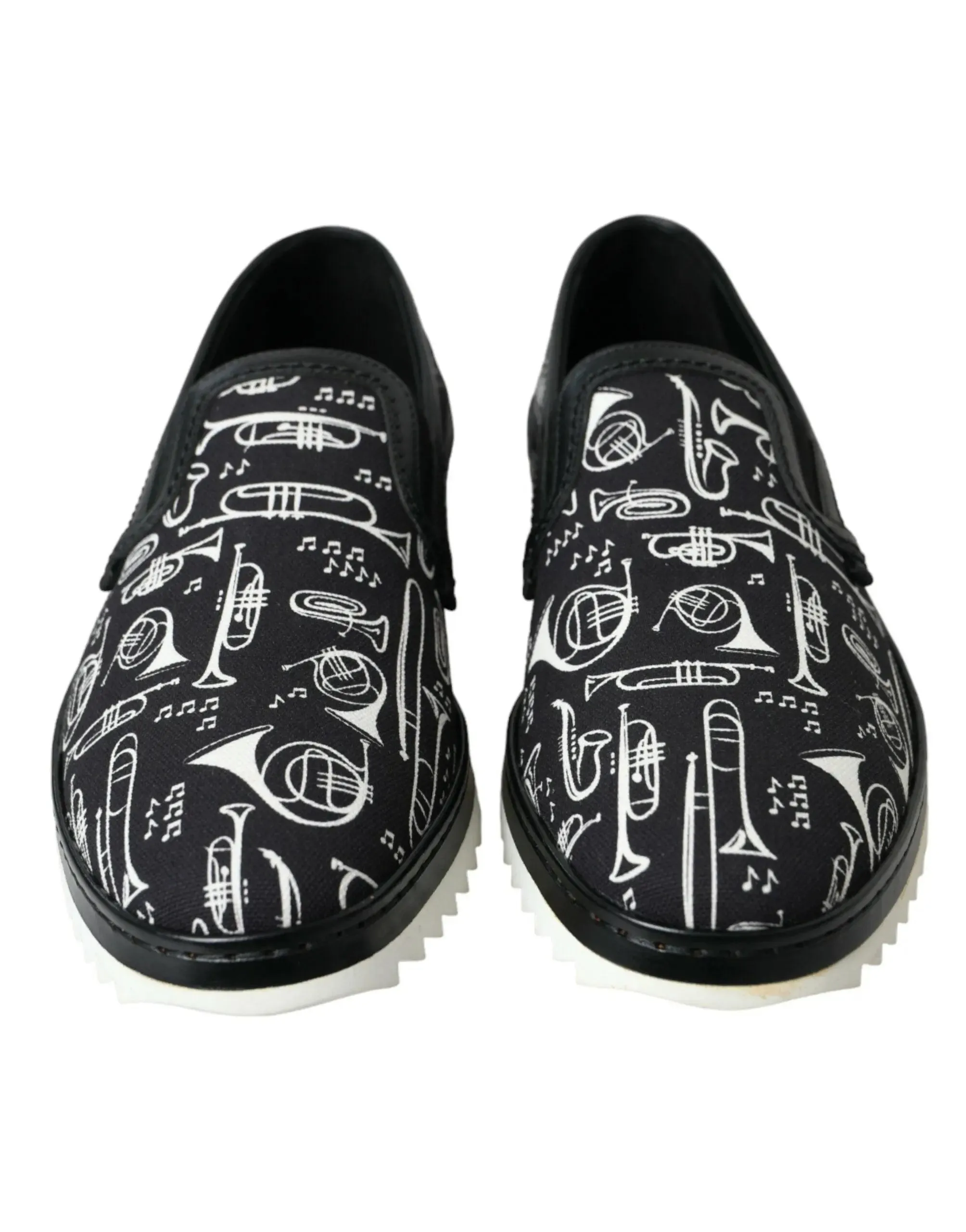 Dolce & Gabbana Black Slip On Canvas Loafers