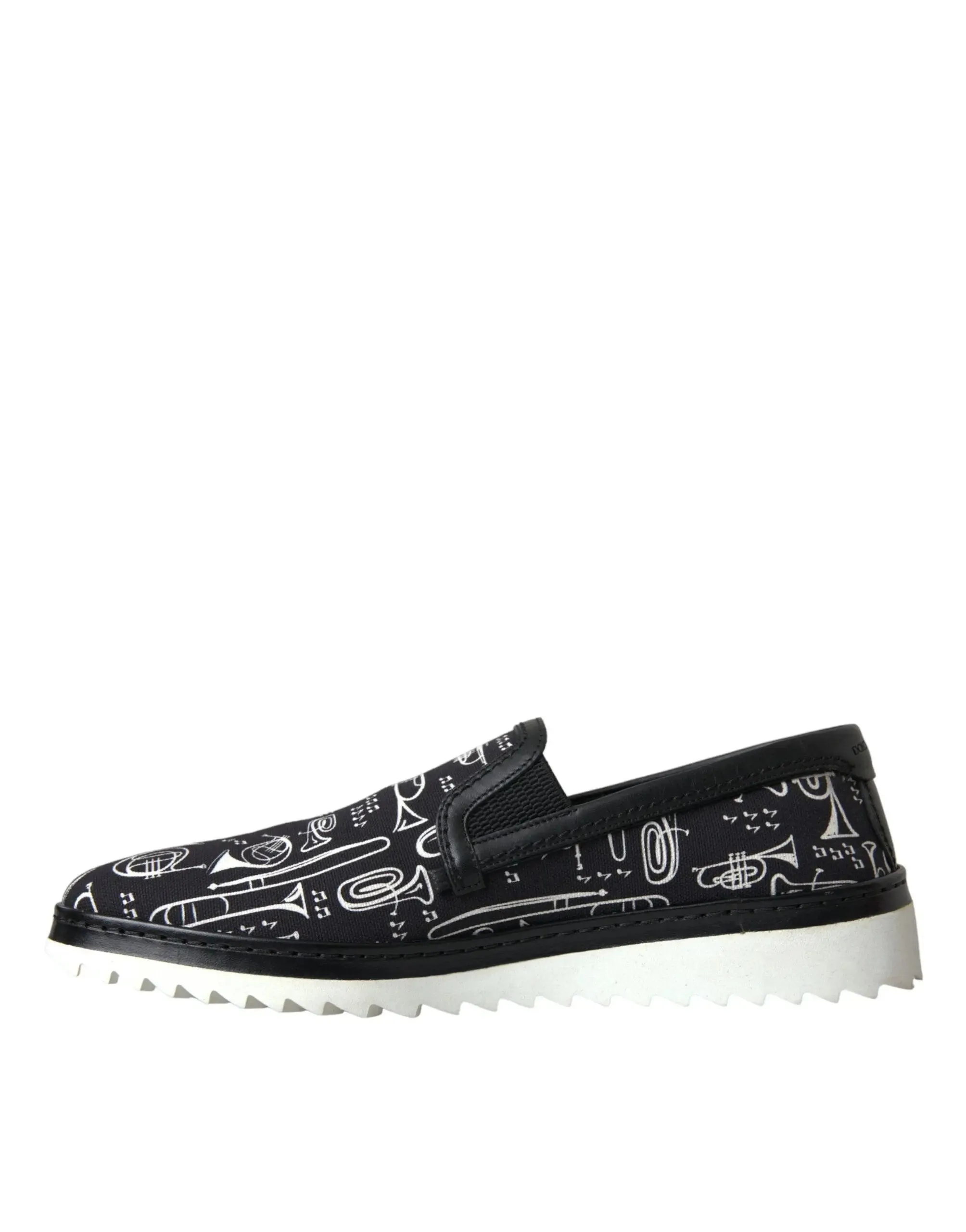 Dolce & Gabbana Black Slip On Canvas Loafers