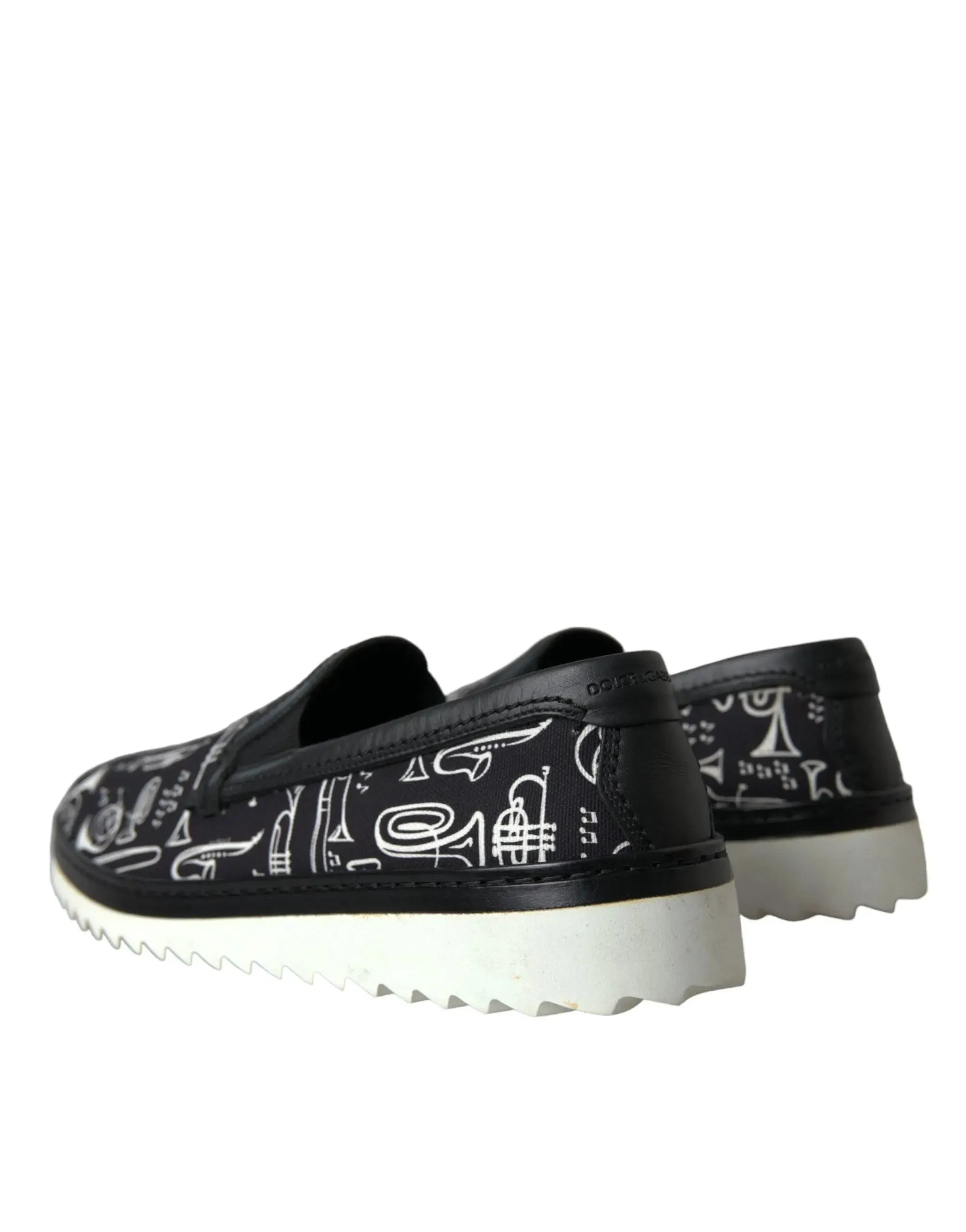 Dolce & Gabbana Black Slip On Canvas Loafers