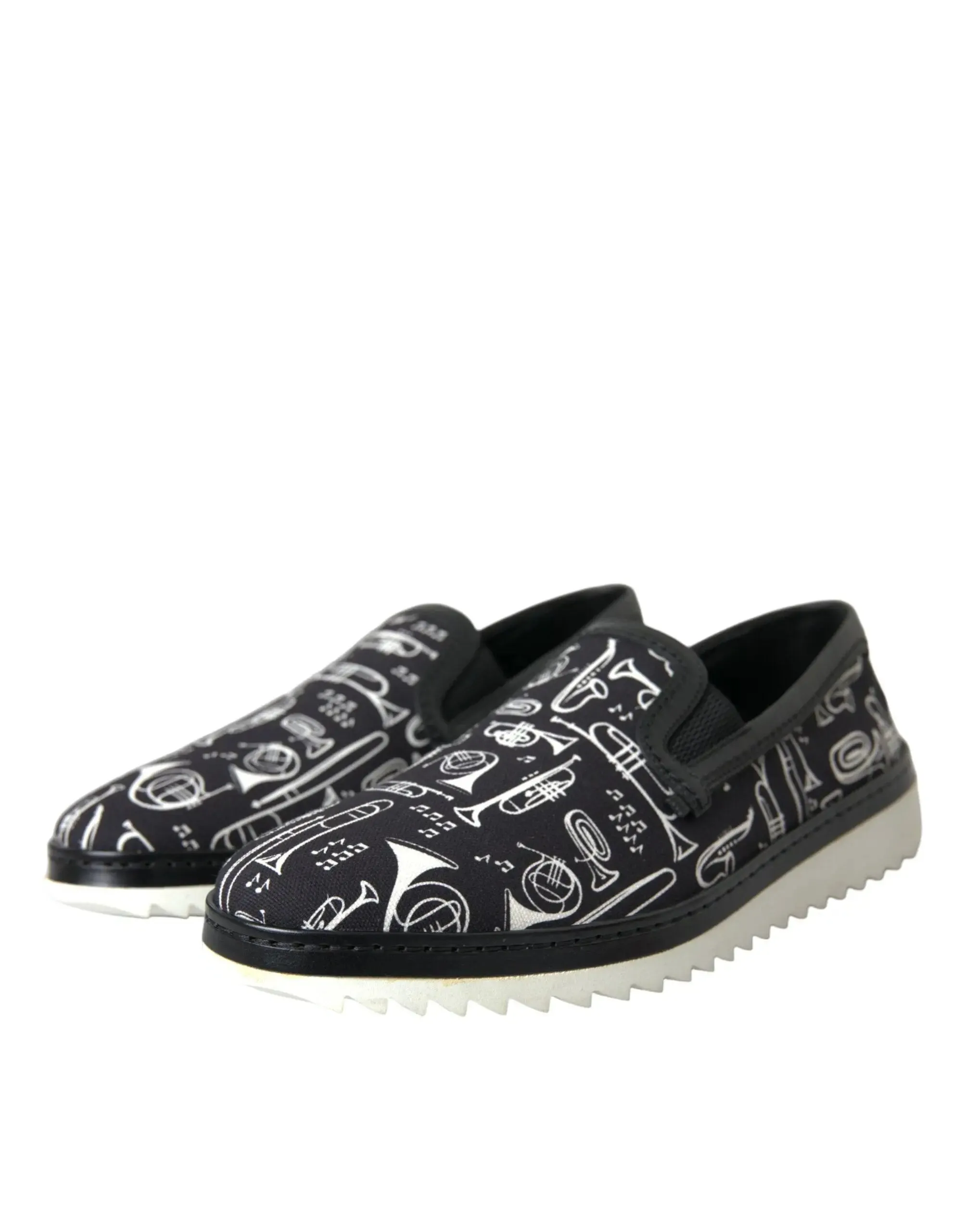 Dolce & Gabbana Black Slip On Canvas Loafers