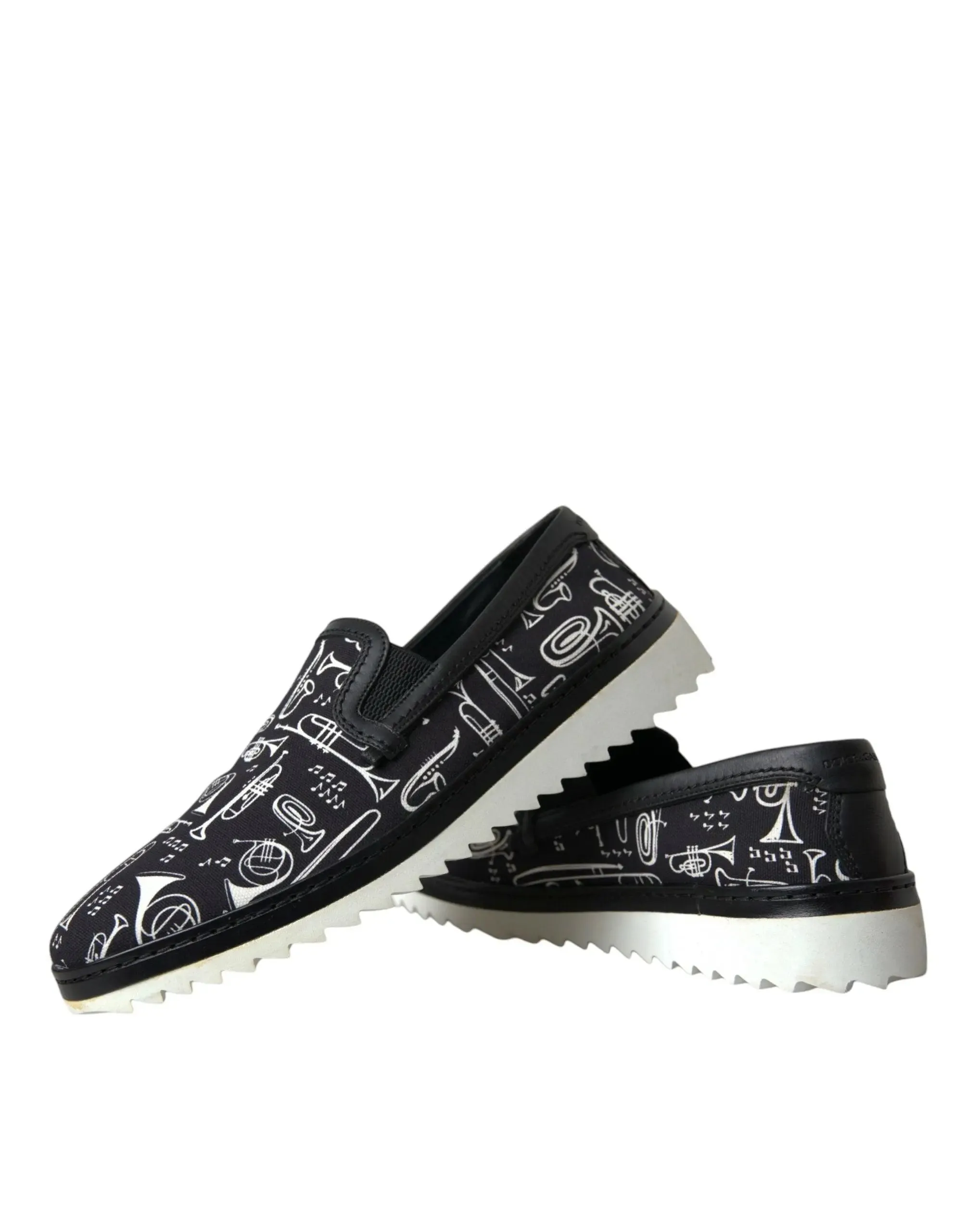 Dolce & Gabbana Black Slip On Canvas Loafers