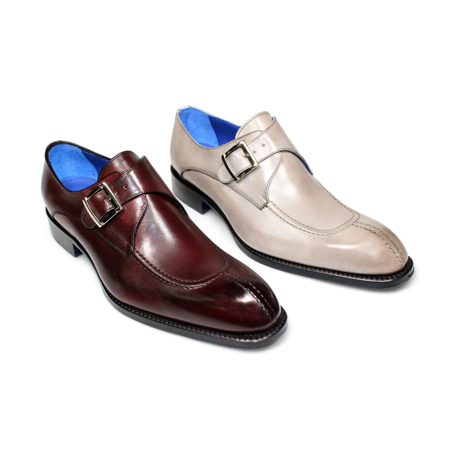 Emilio Franco Bernardo Men's Shoes Calf-Skin Leather Monkstraps Loafers (EFA1002)