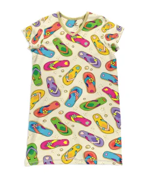Flip Flops V-neck Nightshirts Colorful Flip Flops