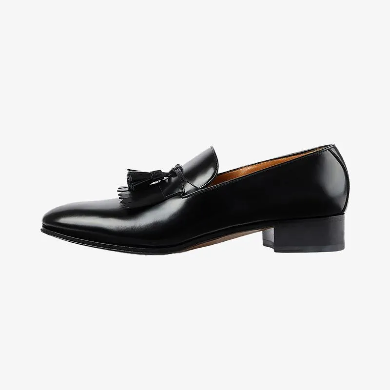 Handcrafted Leather Loafers with Tassel Detail
