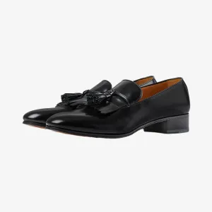 Handcrafted Leather Loafers with Tassel Detail