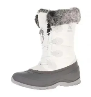 KAMIK MOMENTUM-3 Snow Seam-Sealed Waterproof Plush Faux-Fur Collar Boots WHITE