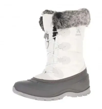 KAMIK MOMENTUM-3 Snow Seam-Sealed Waterproof Plush Faux-Fur Collar Boots WHITE