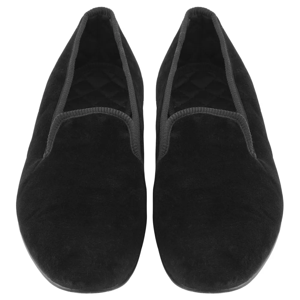 KNIGHTSBRIDGE BLACK VELVET SLIPPER