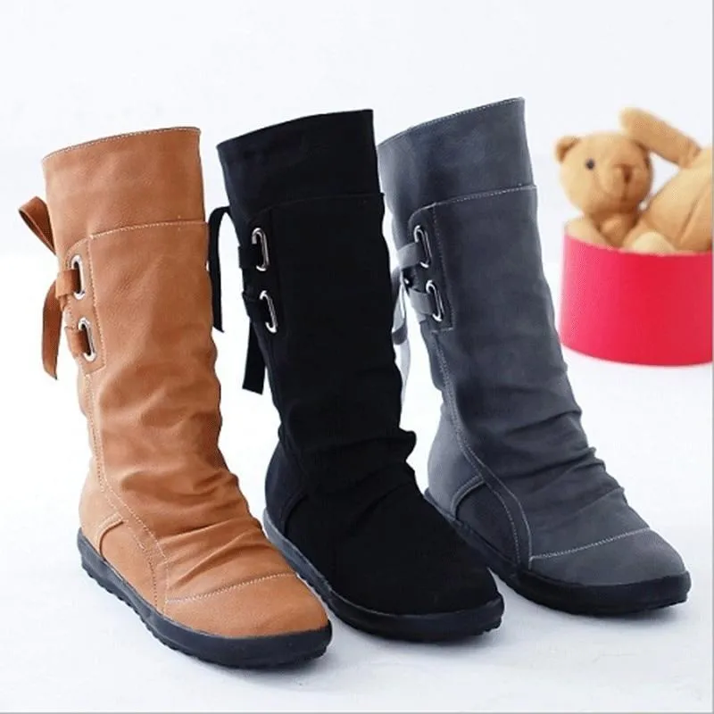 Lace-up Mid-Calf Boots