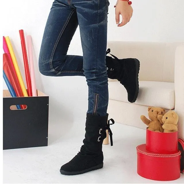 Lace-up Mid-Calf Boots
