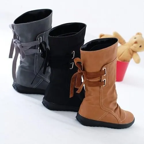 Lace-up Mid-Calf Boots