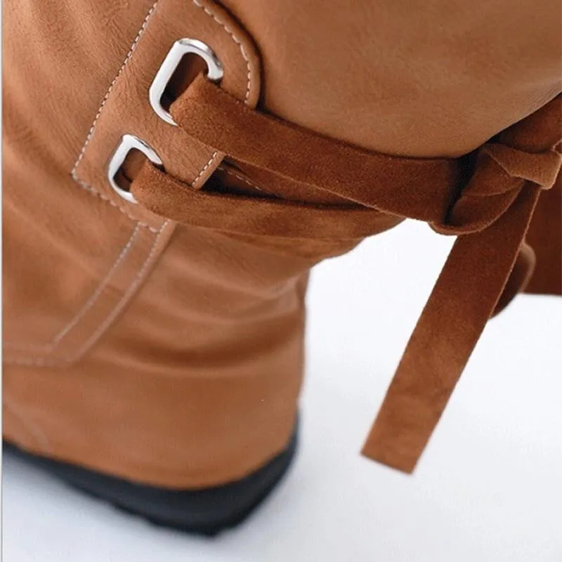 Lace-up Mid-Calf Boots