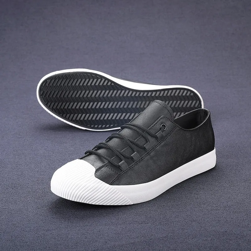 Leather Casual Breathable Lace-up Sneaker