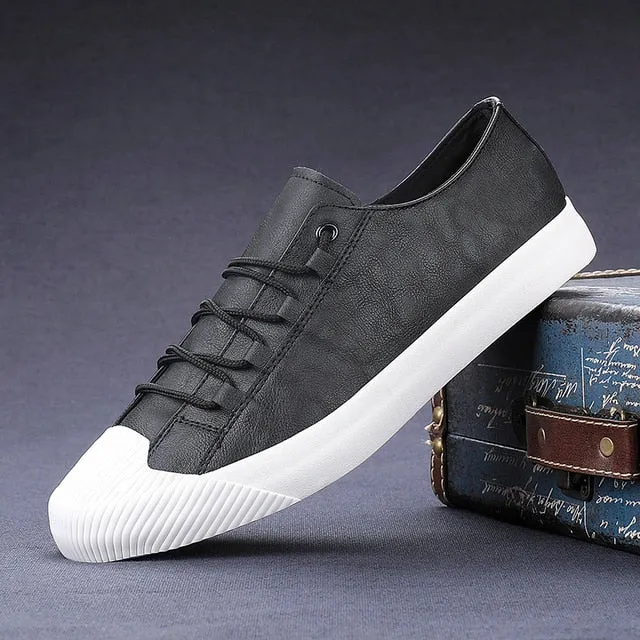 Leather Casual Breathable Lace-up Sneaker