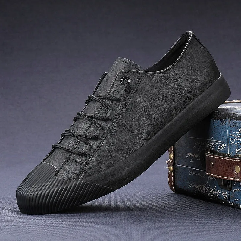 Leather Casual Breathable Lace-up Sneaker