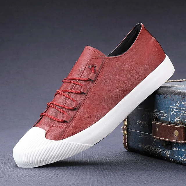 Leather Casual Breathable Lace-up Sneaker